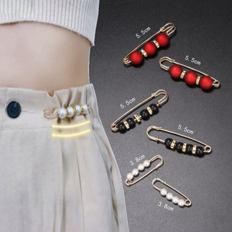 BL 6Pcs/Set Pearl Brooch Pin Dress Waist Pin Decoration Buckle Pin Jewelry Brooches For Girl Women