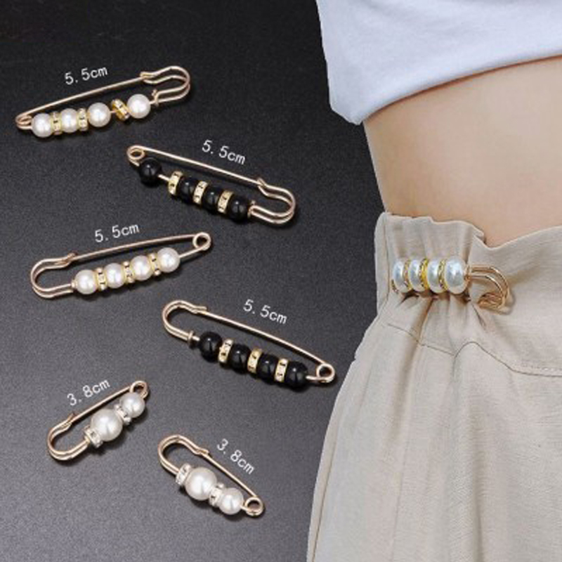 BL 6Pcs/Set Pearl Brooch Pin Dress Waist Pin Decoration Buckle Pin Jewelry Brooches For Girl Women
