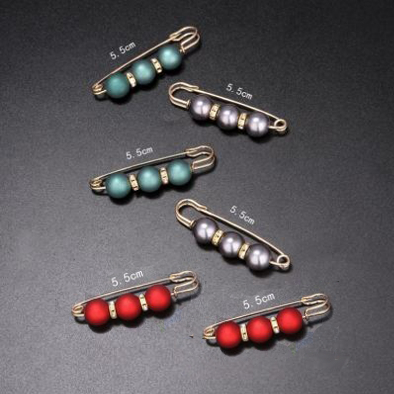BL 6Pcs/Set Pearl Brooch Pin Dress Waist Pin Decoration Buckle Pin Jewelry Brooches For Girl Women