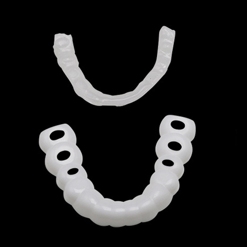 BL Upper Lower False Teeth Cover Veneers Comfort Fit Flex Denture Braces Teeth Straightener