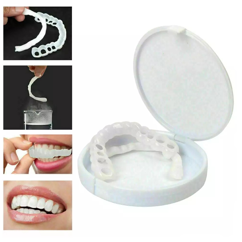 BL Upper Lower False Teeth Cover Veneers Comfort Fit Flex Denture Braces Teeth Straightener