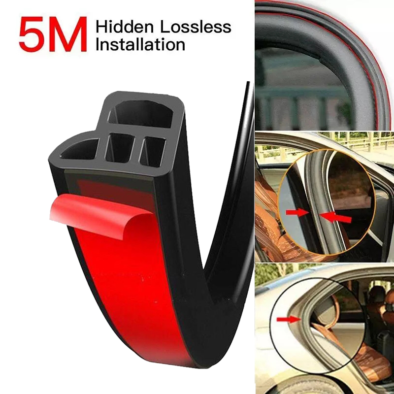 BL 5M L-Type Thicken Car Door Hood Trunk Edge Sound Insulation Rubber Seal Strips Auto Weatherstrip