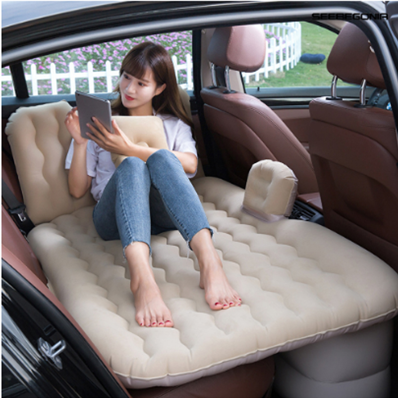 BL Car Inflatable Mattress Travel Sleeping Vehicle Camping Cushion Air Mattress Cars Air Bed Pillow