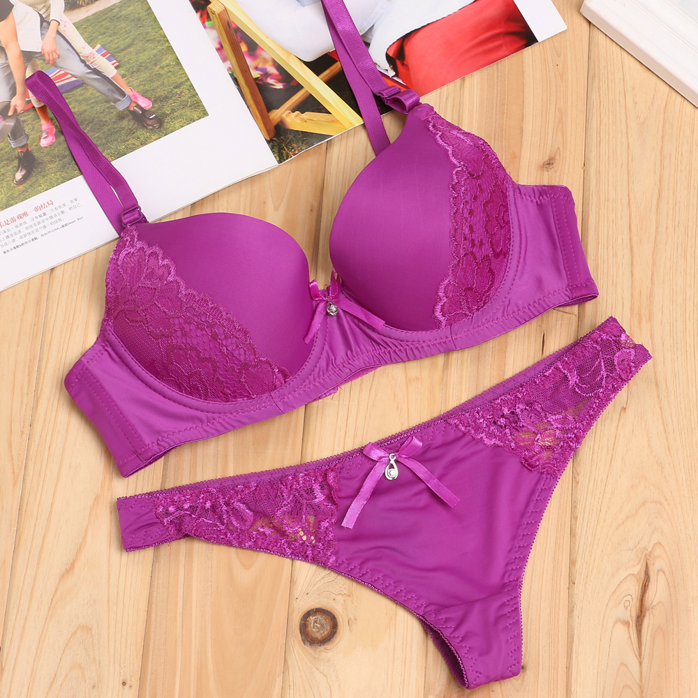 Intimate Set Thong Bra Set Sexy Lace elegant Women Push up Bra and Panty Set Underwear set