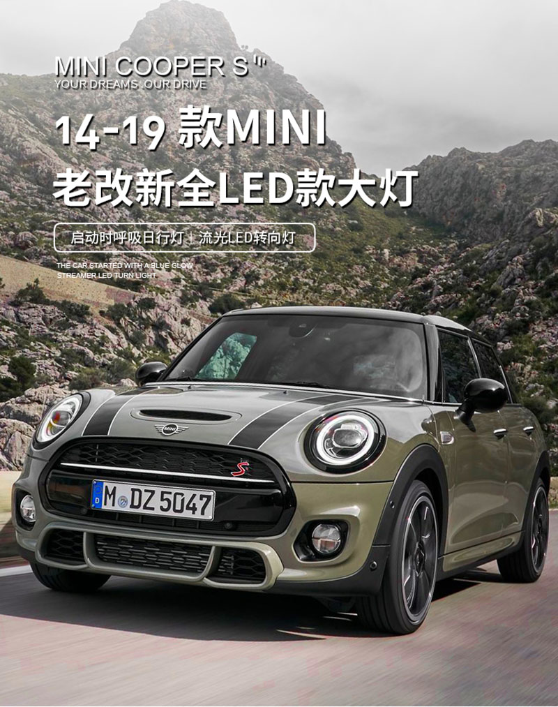 2013-2018 Mini F56 cooper headlights For F56 all LED head lamp Angel eye DRL front light Bi-led Lens