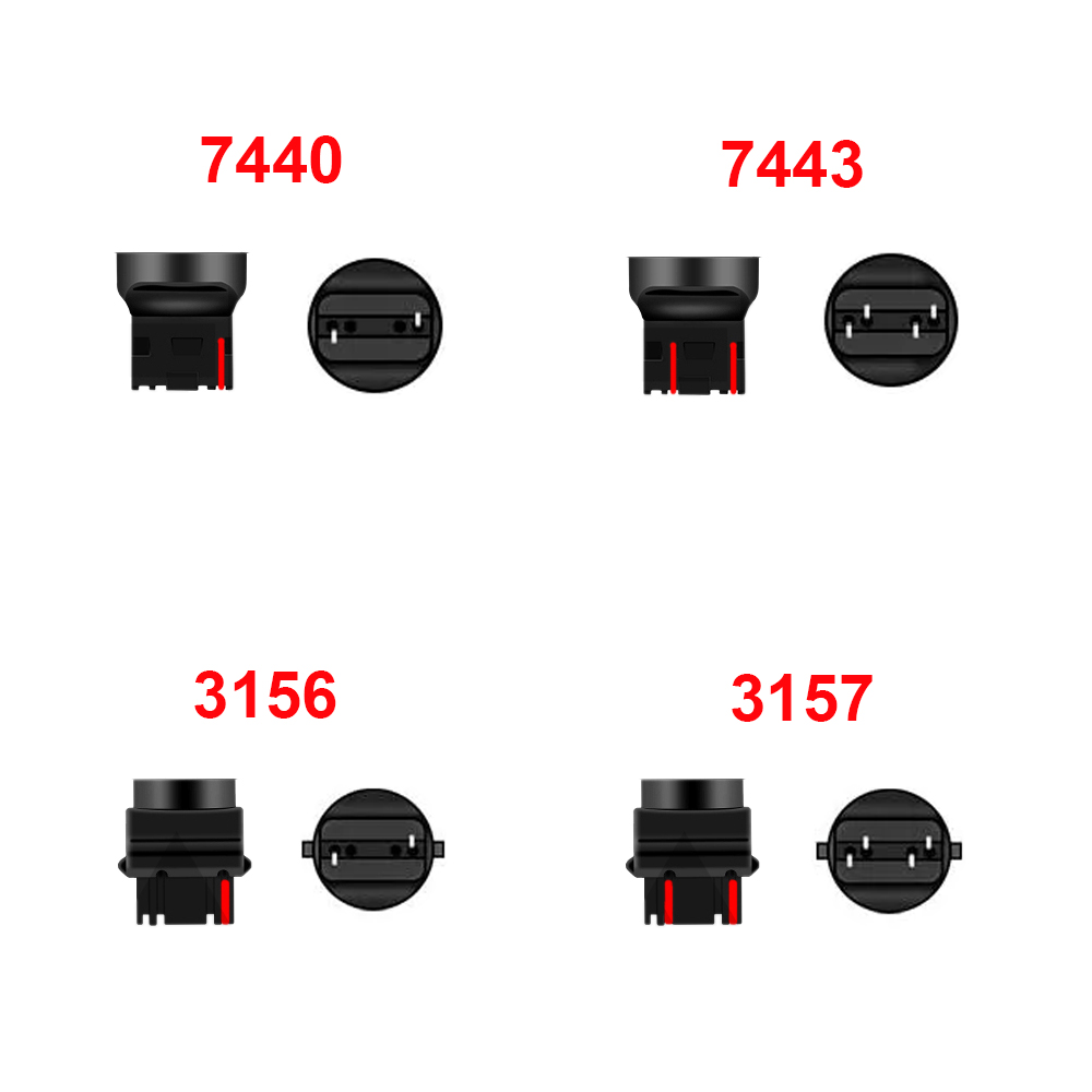 2 pcs Universal LED Light Bulb for Honda Toyota Nissan Automobile Car Brake Lights Vehicle Rear Tail Lamp DC 12V Base Type 7443 W21/5W T20