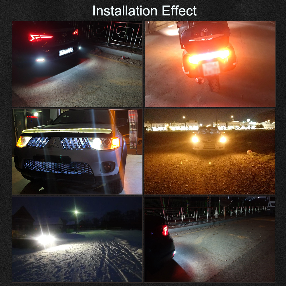 2 pcs Universal LED Light Bulb for Honda Toyota Nissan Automobile Car Brake Lights Vehicle Rear Tail Lamp DC 12V Base Type 7443 W21/5W T20