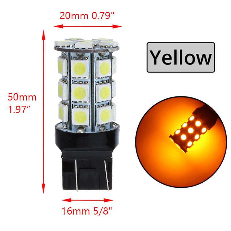 2 pcs Universal LED Light Bulb for Honda Toyota Nissan Automobile Car Brake Lights Vehicle Rear Tail Lamp DC 12V Base Type 7443 W21/5W T20