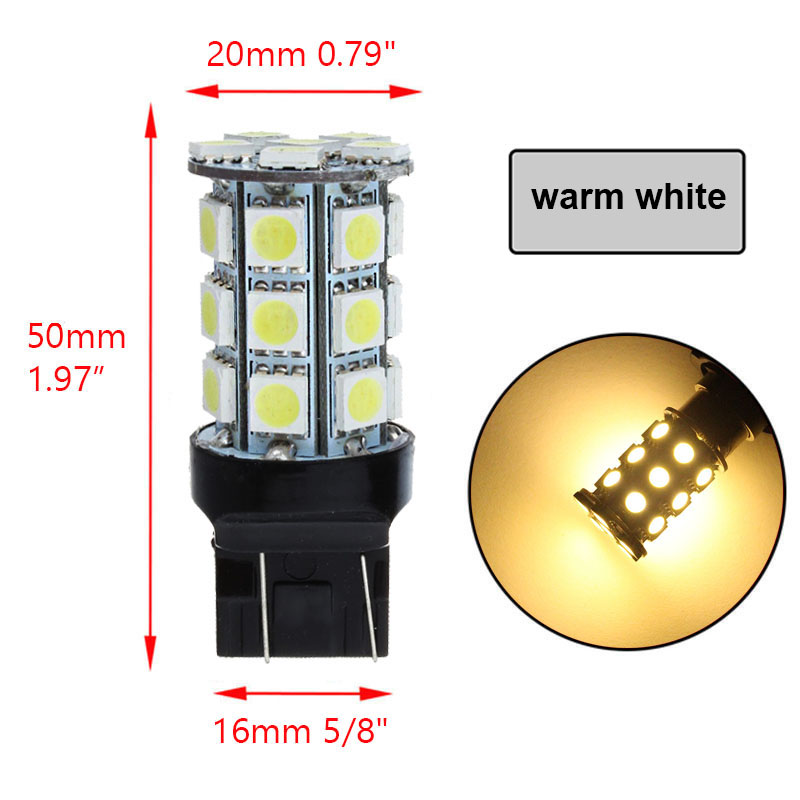 2 pcs Universal LED Light Bulb for Honda Toyota Nissan Automobile Car Brake Lights Vehicle Rear Tail Lamp DC 12V Base Type 7443 W21/5W T20