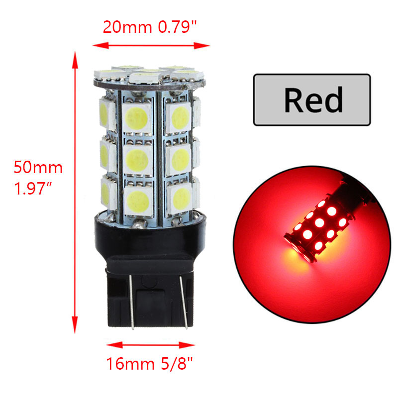 2 pcs Universal LED Light Bulb for Honda Toyota Nissan Automobile Car Brake Lights Vehicle Rear Tail Lamp DC 12V Base Type 7443 W21/5W T20