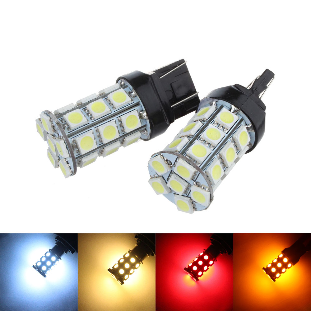 2 pcs Universal LED Light Bulb for Honda Toyota Nissan Automobile Car Brake Lights Vehicle Rear Tail Lamp DC 12V Base Type 7443 W21/5W T20