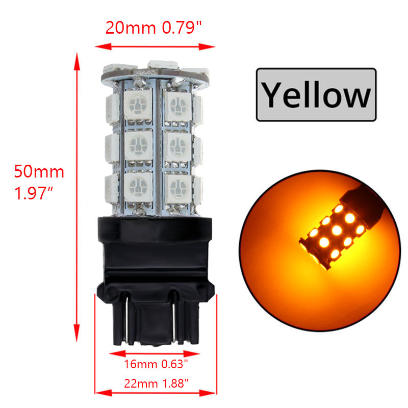 2 pcs Universal LED Light Bulb for Ford Automobile Car Brake Lights Vehicle Rear Tail Lamp Indicator DC 12V Base Type 3157 P27/7W T25