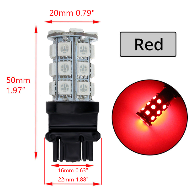 2 pcs Universal LED Light Bulb for Ford Automobile Car Brake Lights Vehicle Rear Tail Lamp Indicator DC 12V Base Type 3157 P27/7W T25