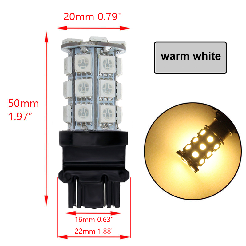 2 pcs Universal LED Light Bulb for Ford Automobile Car Brake Lights Vehicle Rear Tail Lamp Indicator DC 12V Base Type 3157 P27/7W T25