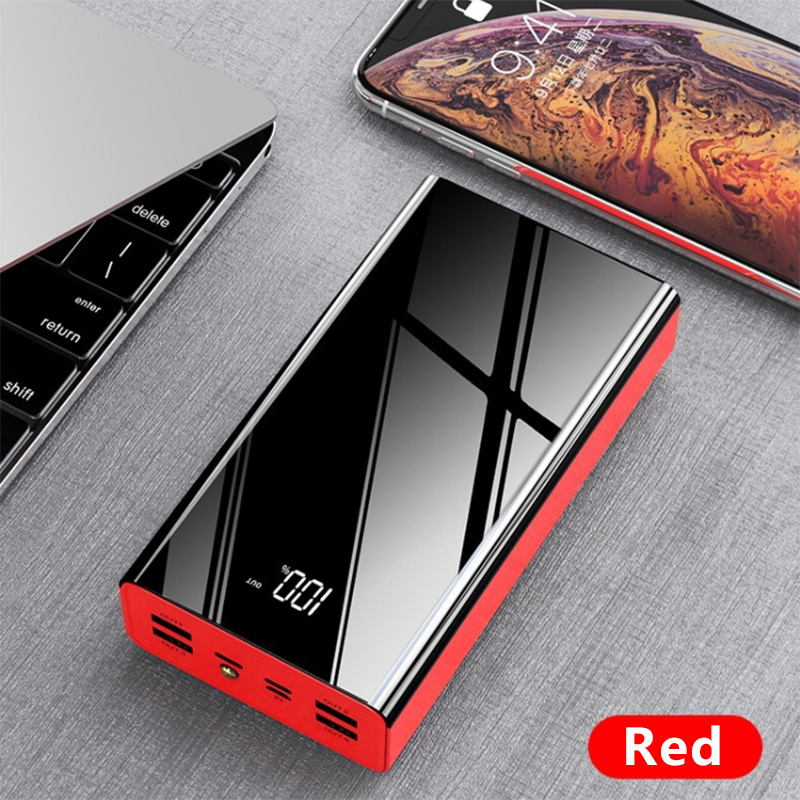 RichRipple Power Banks 40000mah iPhone LED Power Bank ExterBattery USB Large Capacity Mirror Screen Portable for all Phones  powerbank