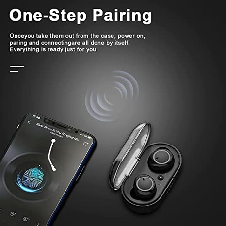 【XmasSale】RichRipple Y50 Pro Wireless Bluetooth Earphone TWS Stereo Earbuds In-Ear Earpods Touch Control 450mAh with Mic Earphone for iOS Android