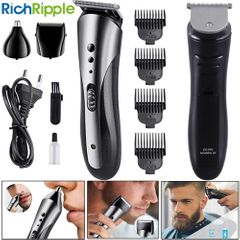 RichRipple Men Hair Clipper Cutting Waterproof Wireless Electric Beard Nose Ear Shaver Hair Trimmer Razor Kits As picture one size