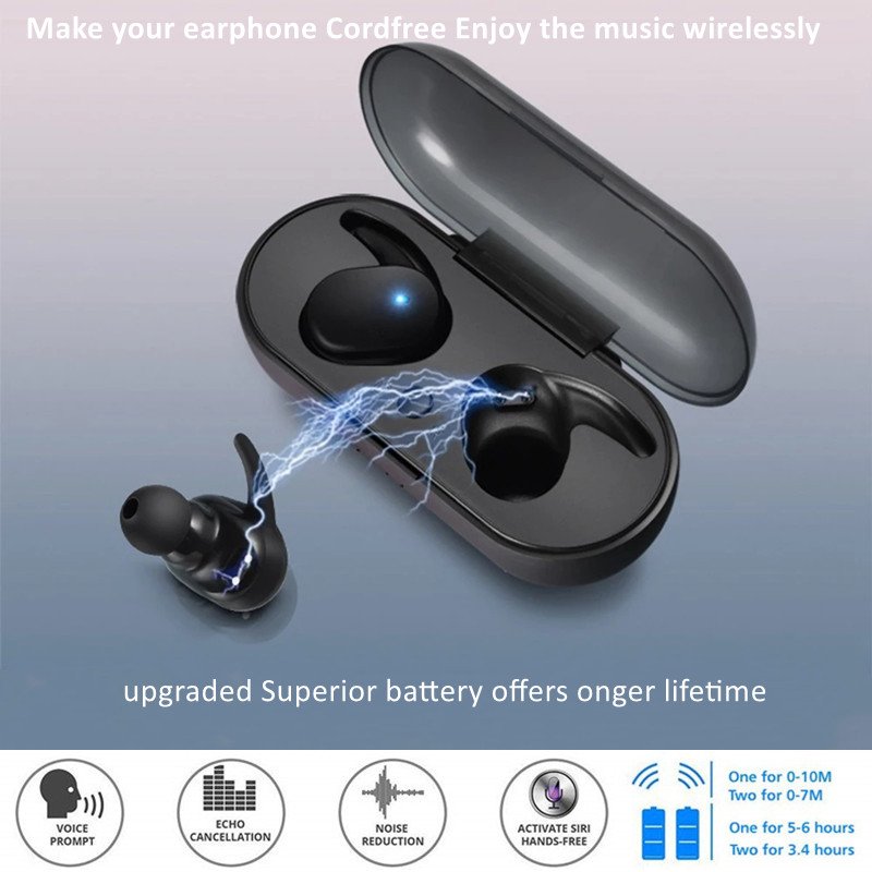 RichRipple RR30 Microphone Wireless Bluetooth Earphone Stereo Earpods Music Touch Earbuds with Charging Case