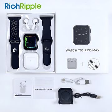 RichRipple 2023 2 in 1 T55 Pro Max Smartwatch TWS Earphone in One ...