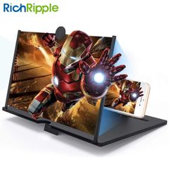 RichRipple 10 inch 3D Anti-Radiation Phone Screen Magnifier HD 3D Video Amplifier Foldable Holder Make Your Mobile Phone Screen Turn into Pad Screen Black 10 inch
