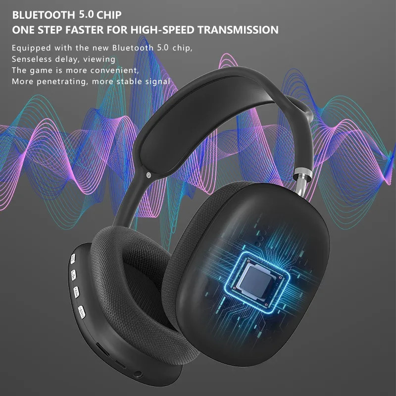 RichRipple P9 Air Max Wireless Bluetooth Headphones Sports Gaming Wireless Headset Noise Reduction Earphone With Microphone Supports TF