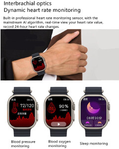 RichRipple New Smart Watch 2.01 inch Large Screen 7in1 Strap Smartwatch Suit Waterproof Fitness Tracking Bluetooth Call Smartwatch
