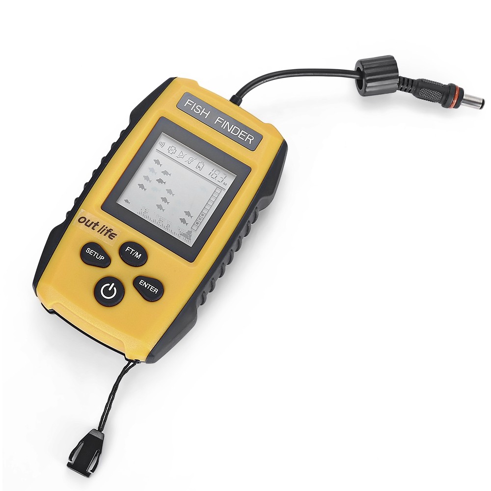 Outlife 0.7 - 100M Fish Finder 200KHz Sonar Sounder Echo Alarm Fishing Transducer