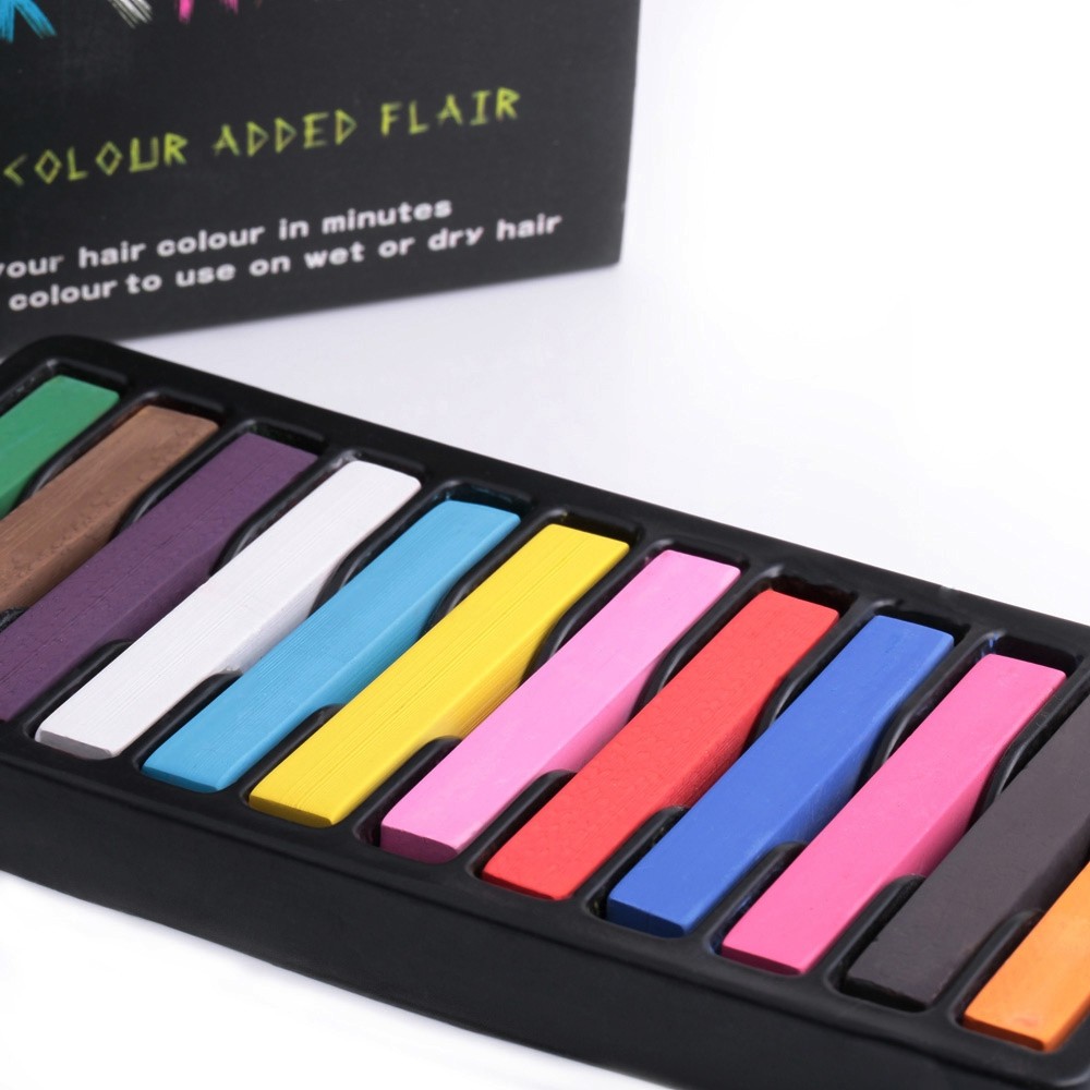 Fashion 12 Color Soft Pastels Salon Kit Fast Temporary Short Hair Dye Chalk