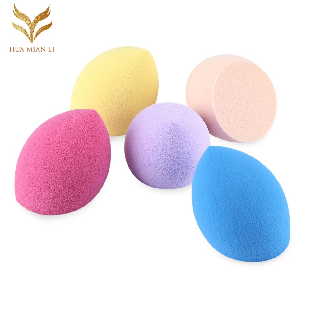 Huamianli 5pcs Foundation Smooth Blender Mixing Sponge Makeup Cosmetics Puff