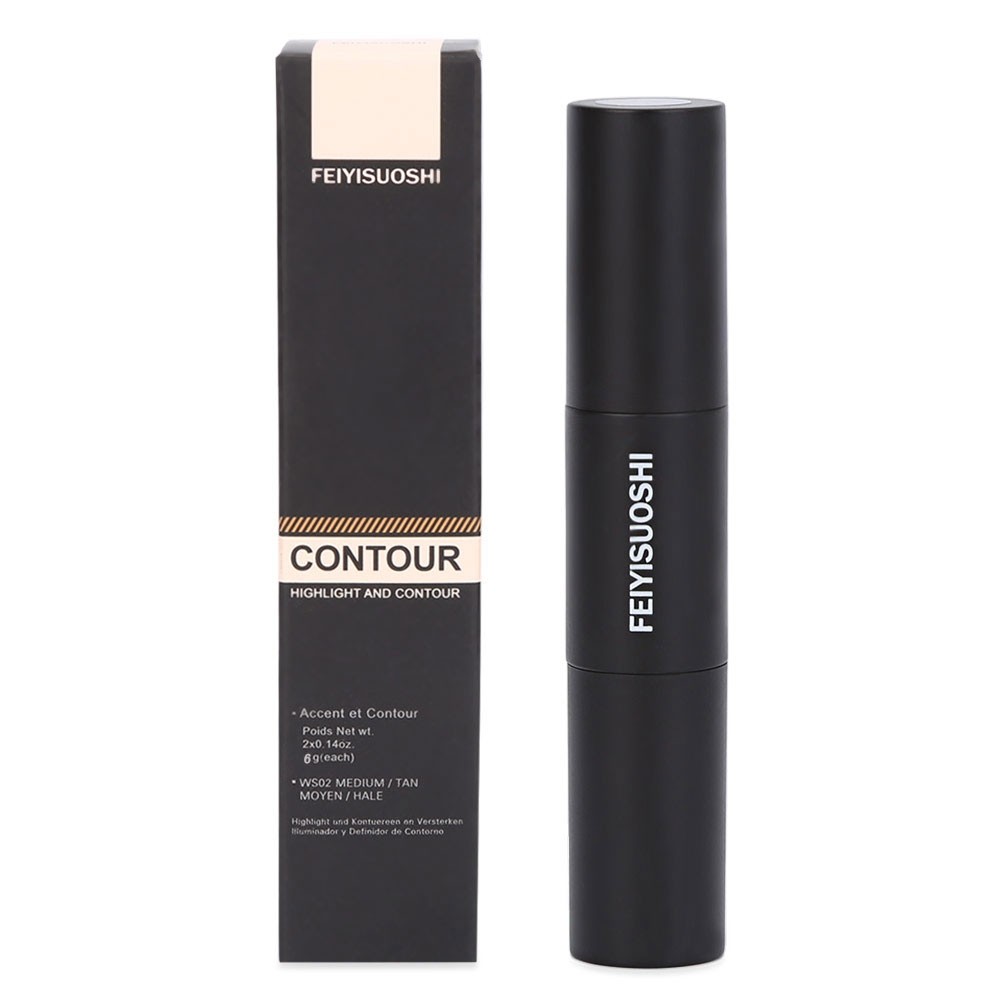 FEIYISUOSHI Double Head Shadow Stick Stereo Bronzing Face Cream Highlight Bar