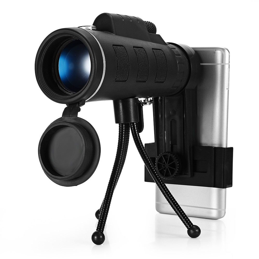 40X60 Monocular Telescope HD Prism Scope with Compass Phone Clip Tripod