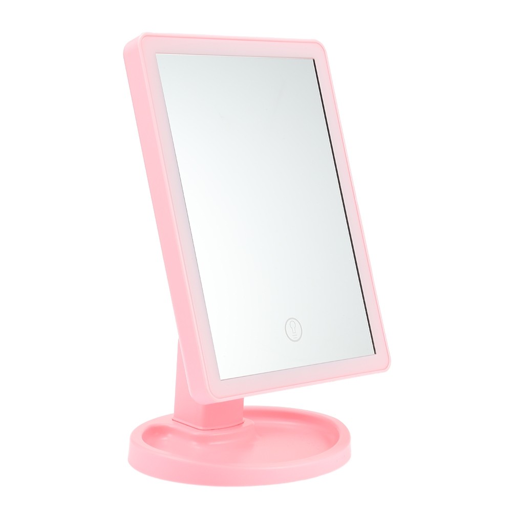 Touch Screen LED Desktop Makeup Mirror with Round Base Plate