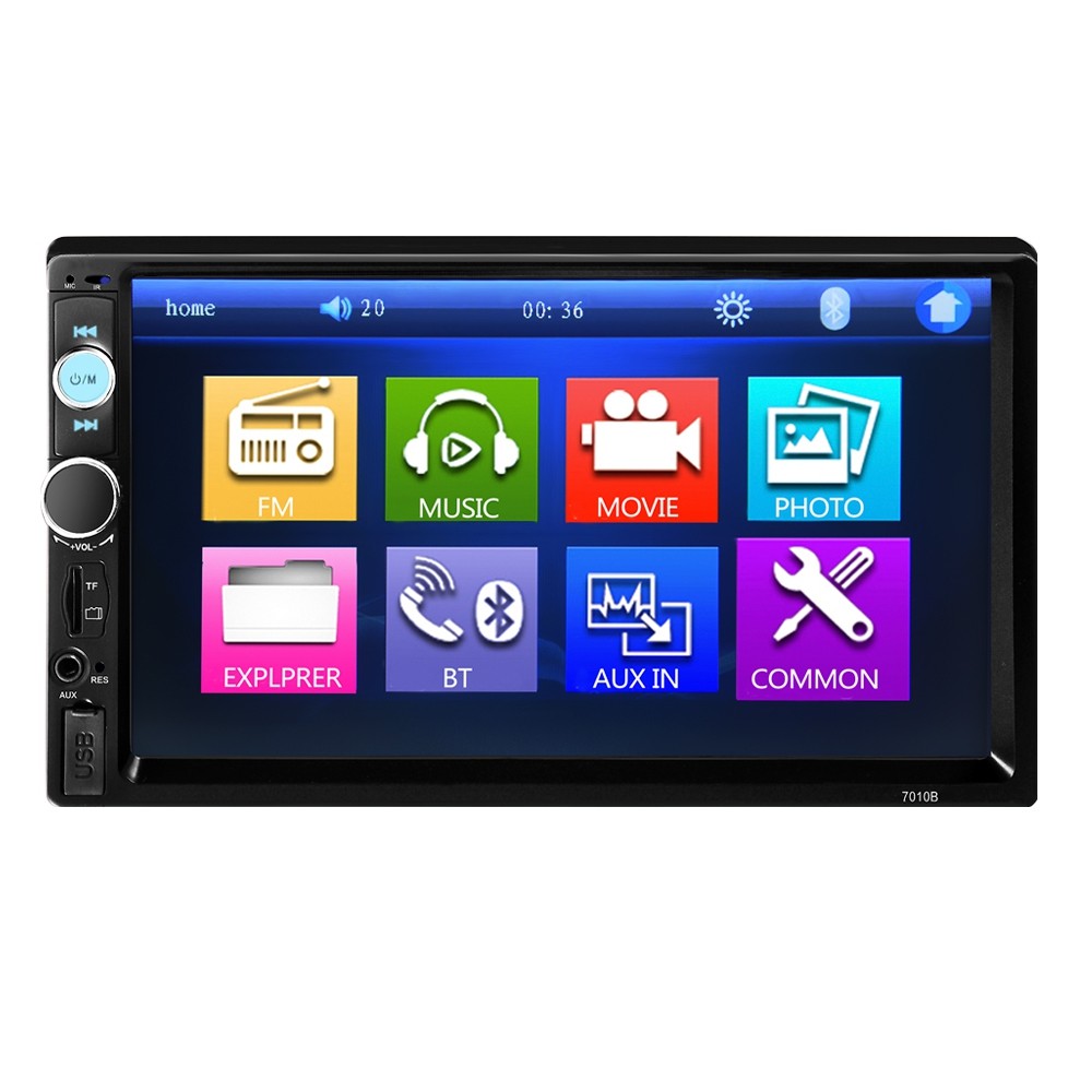7010B 7 inch Bluetooth V2.0 TFT Screen Car Audio Stereo MP5 Player 12V Auto Video Support AUX FM USB SD MMC Remote Control
