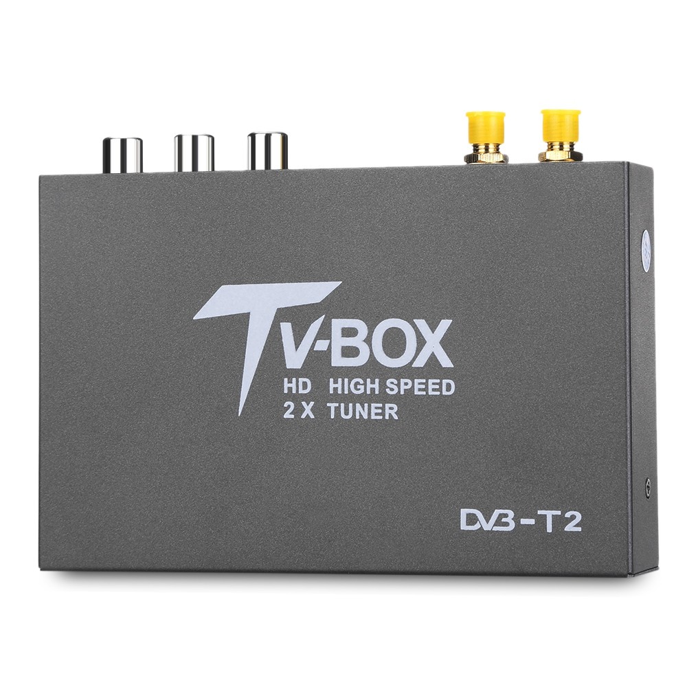 T338B HD DVB - T2 Car Digital TV Tuner with 2 Amplifier Antenna
