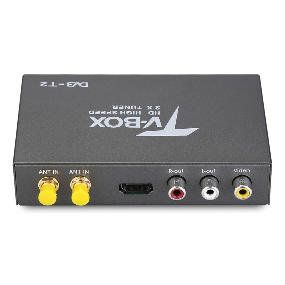 T338B HD DVB - T2 Car Digital TV Tuner with 2 Amplifier Antenna