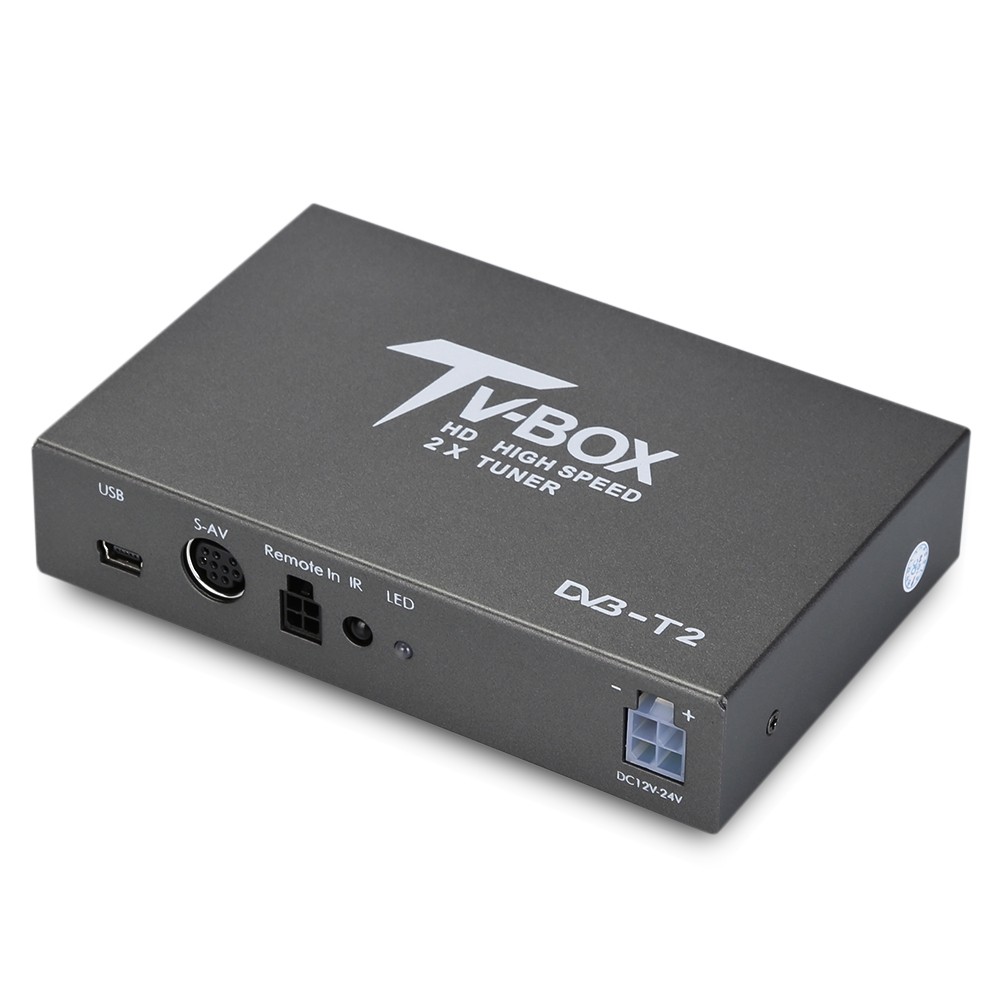 T338B HD DVB - T2 Car Digital TV Tuner with 2 Amplifier Antenna