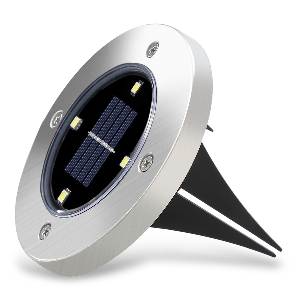 4PCS 4 LEDs Solar Powered IP65 Waterproof Ground Lamp for Outdoor Fence Garden Lawn Yard Path