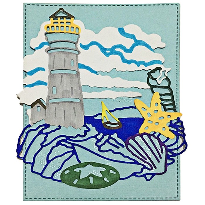 DIY Stereo Castle Boat Pattern Metal Cutting Dies Set for Greeting Card Cover Photo Album