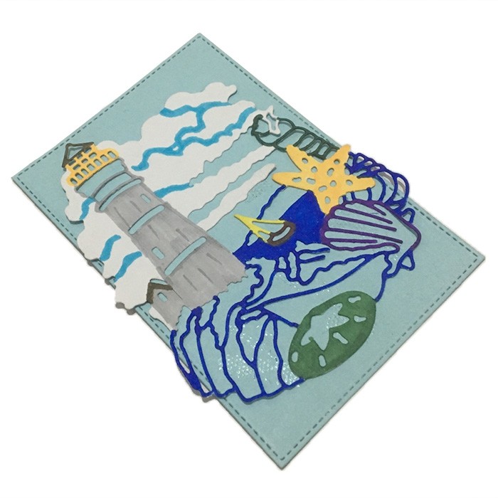 DIY Stereo Castle Boat Pattern Metal Cutting Dies Set for Greeting Card Cover Photo Album