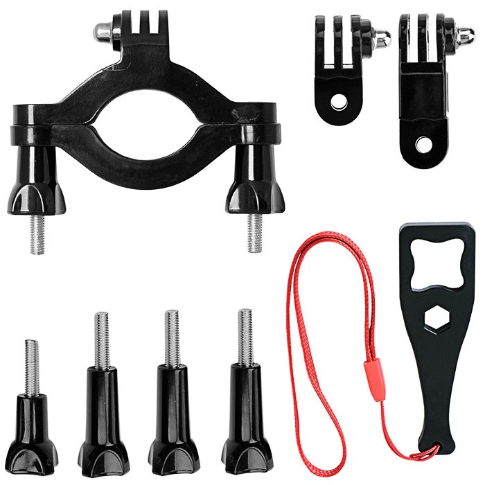 Fantaseal Adjustable 2.4cm Diameter Bike Handlebar Holder Bracket Accessory Kit for Action Camera
