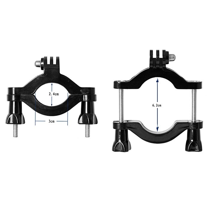 Fantaseal Adjustable 2.4cm Diameter Bike Handlebar Holder Bracket Accessory Kit for Action Camera