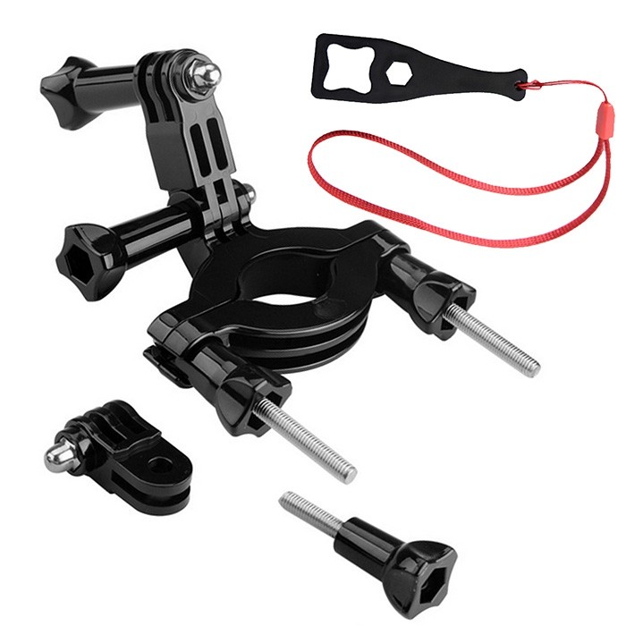 Fantaseal Adjustable 2.4cm Diameter Bike Handlebar Holder Bracket Accessory Kit for Action Camera