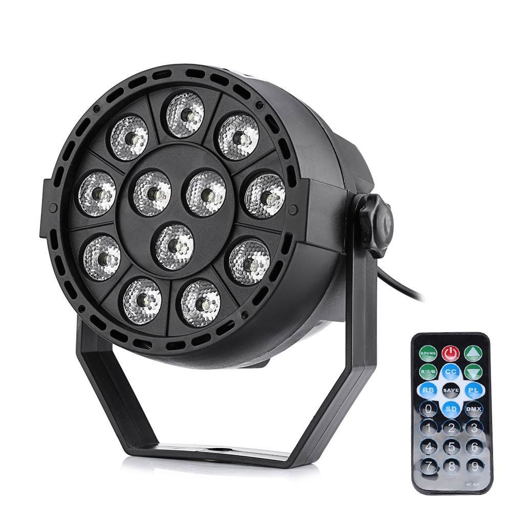 Lightme RGBW 12 LEDs Digital Display Par Light Stage Lamp with Remote Controller