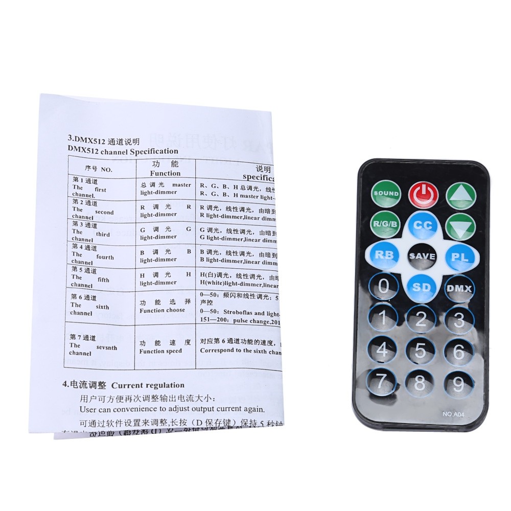 Lightme RGBW 12 LEDs Digital Display Par Light Stage Lamp with Remote Controller