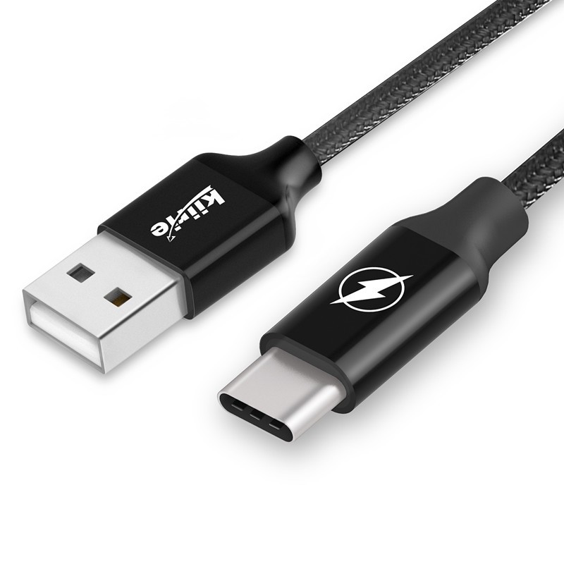 kiirie USB Type-C Cable 3Pack（2x3.3ft 6.6ft) Nylon Braided Cord Fast Charger with Reversible Connector