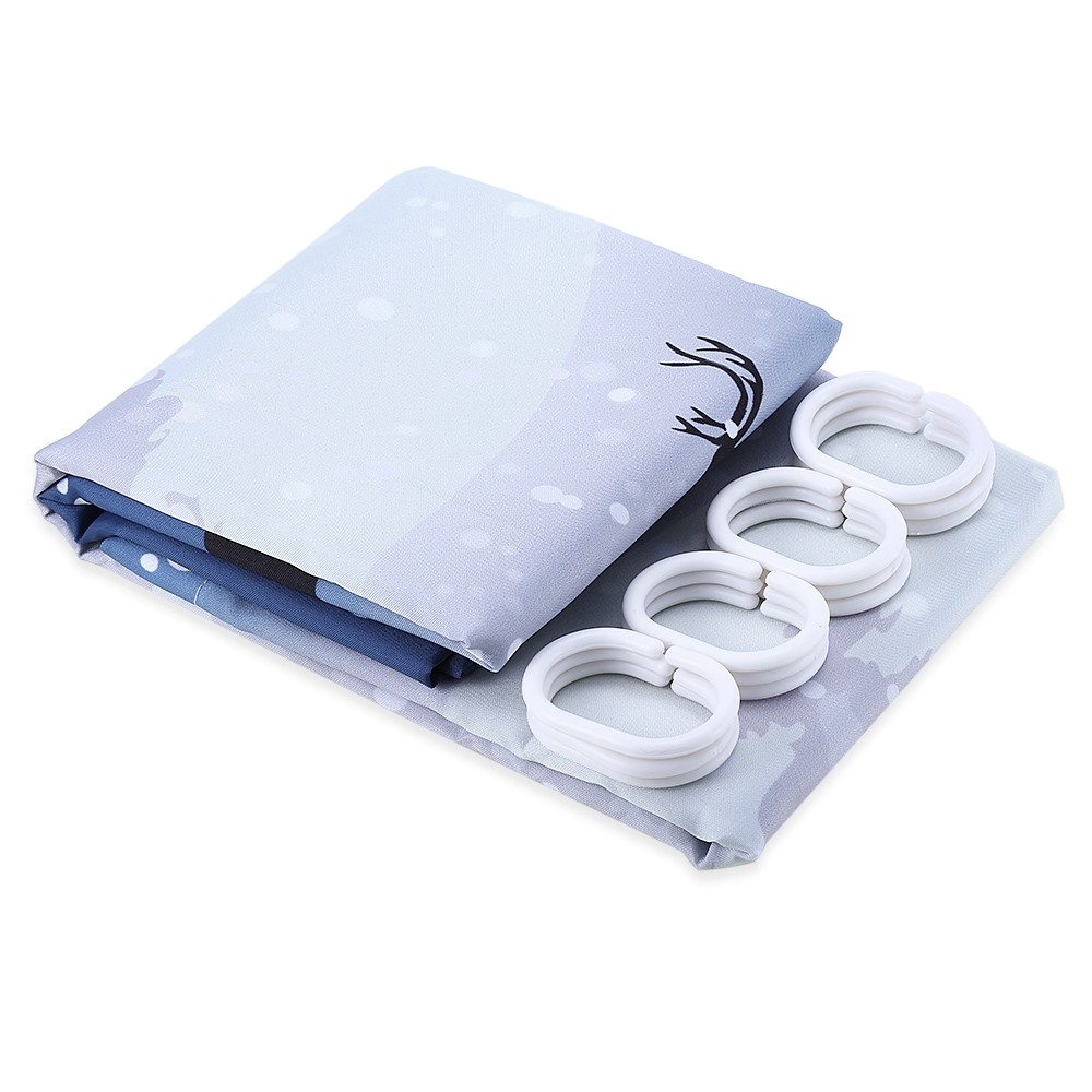 Christmas Snowtree 3D Printing Shower Curtain Waterproof Mildew Resistant Fabric 180 x 180cm