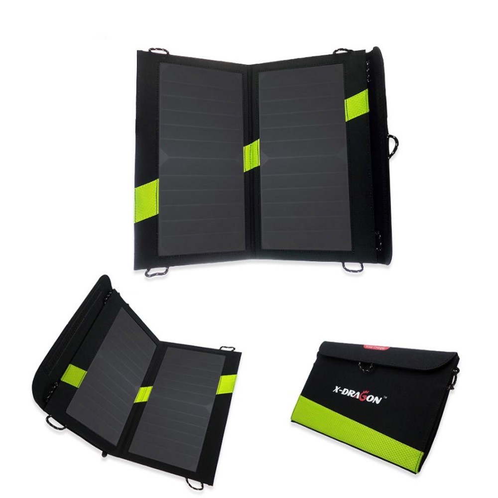 X-DRAGON 5V 1.6A 14W High Efficiency Portable Sun Power Solar Panel Charger Folding Charging Bag