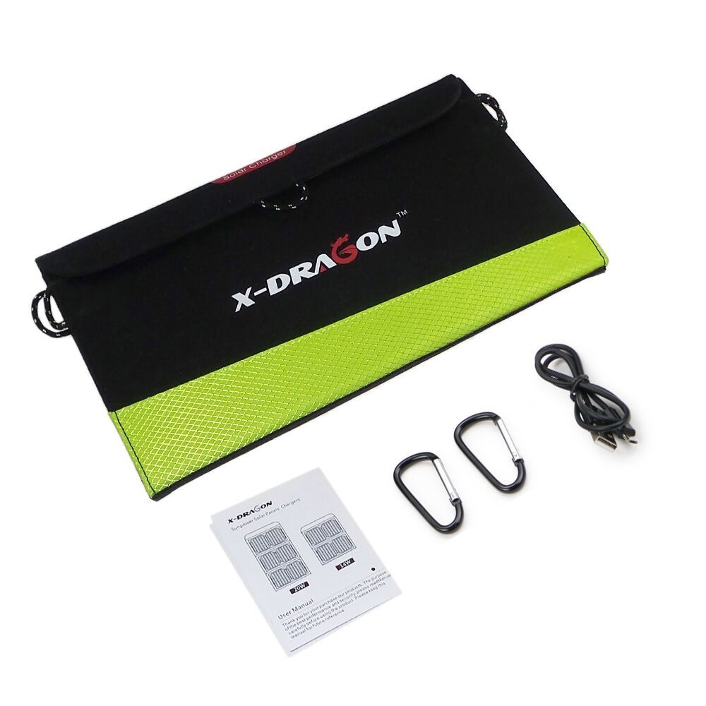 X-DRAGON 5V 1.6A 14W High Efficiency Portable Sun Power Solar Panel Charger Folding Charging Bag