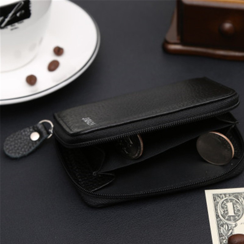 JINBAOLAI Small Coin Purse Men Genuine Leather Wallet Male Mini Money Bag