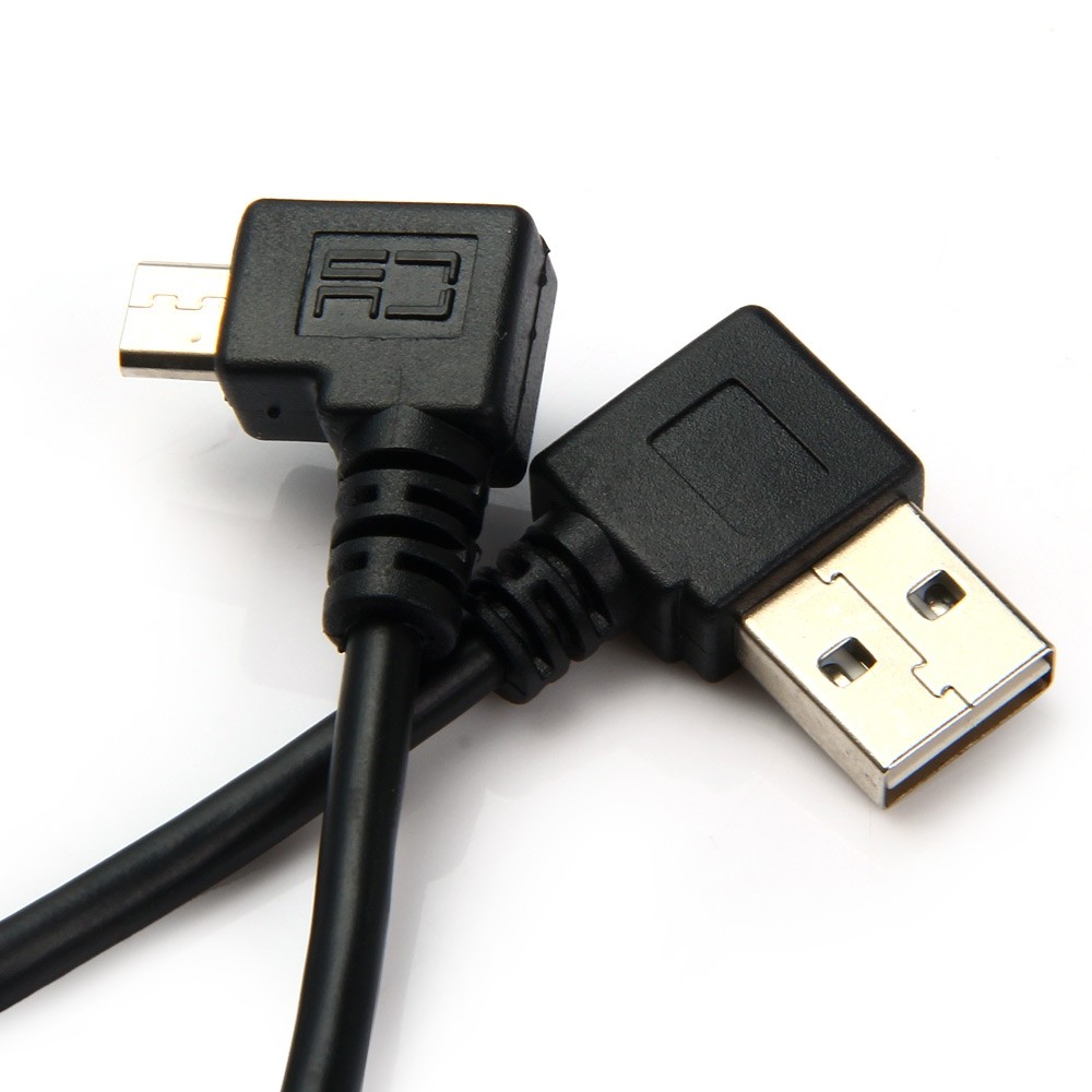U2 - 301 25cm USB 2.0 A Type Left / Right Angle to Micro USB Male Right Direction Angle Cable for Printer Scanner